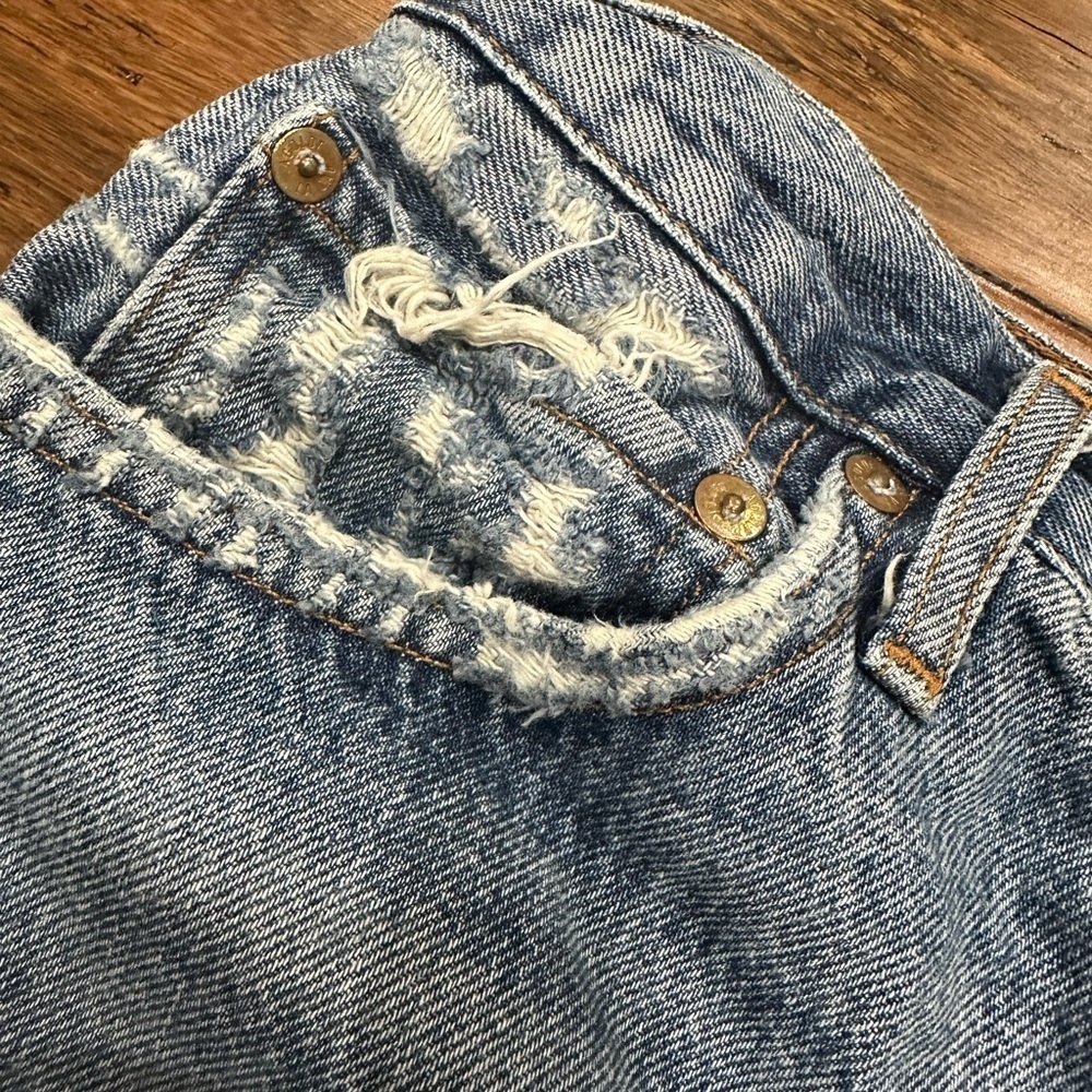 Agolde Blue Jean Shorts Distressed size 26 - Picture 3 of 6